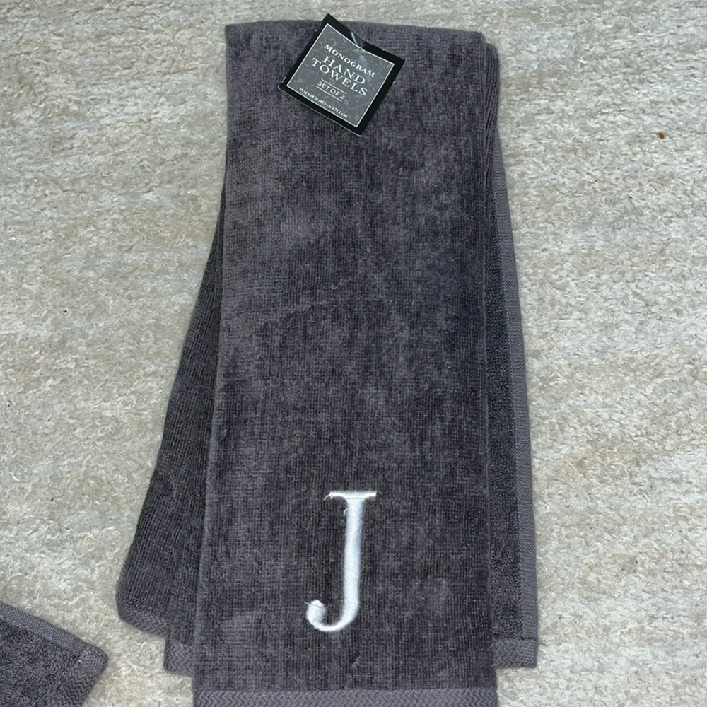 Monogram Hand Towels “J”